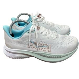 Hoka One One Mach 6 Running Shoes Training Sneakers White Blue Woman's 9B